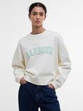 Barbour Silverdale Boucle Graphic Cotton Varsity Sweatshirt, Neutral