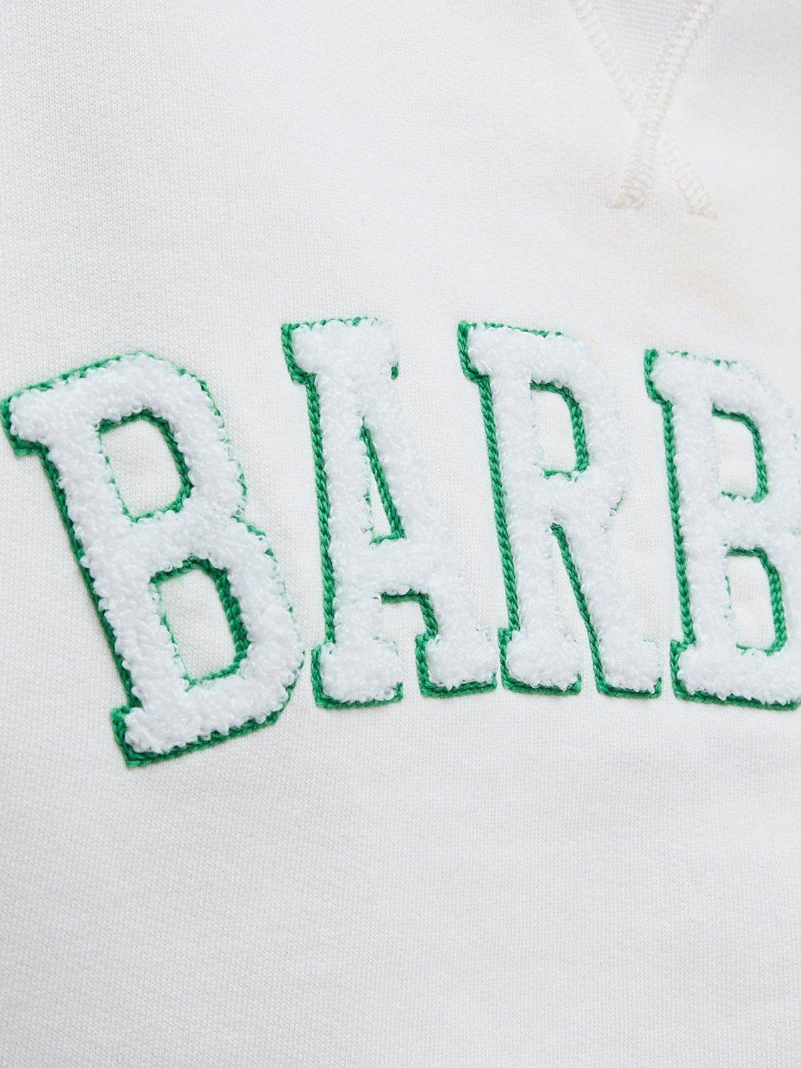 Product image 6 of 7, which shows Barbour Silverdale Boucle Graphic Cotton Varsity Sweatshirt, Neutral, 8