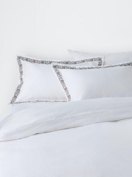 John Lewis Penbury Border Pure Cotton Percale Duvet Cover Set, 200 Thread Count, White