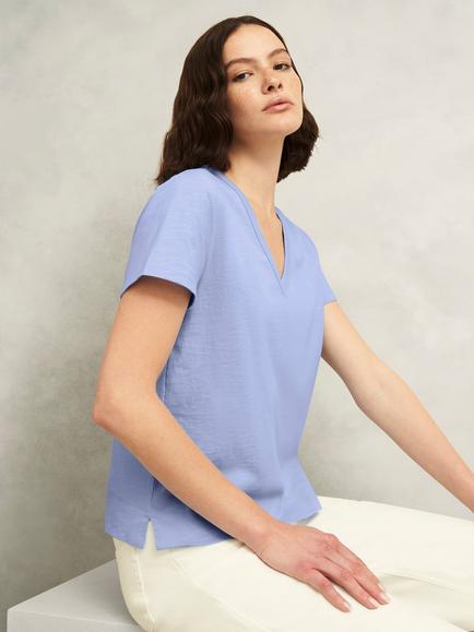 Hobbs Arianna Slub T-Shirt, Maya Blue