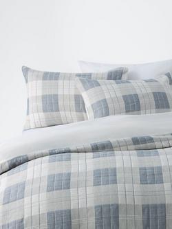 John Lewis Warwick Jacquard Duvet Cover Set, Blue Grey