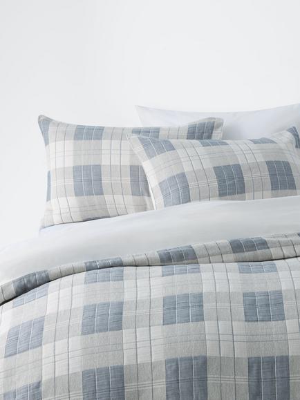 John Lewis Warwick Pure Cotton Gauze Duvet Cover Set, Blue Grey
