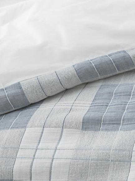 John Lewis Warwick Pure Cotton Gauze Duvet Cover Set - view 2, Blue Grey