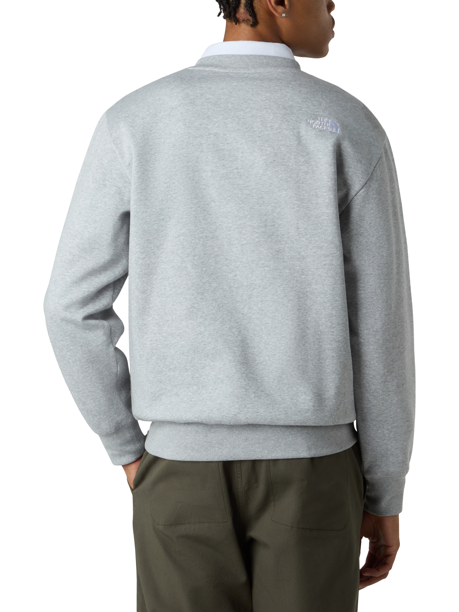 Product image 2 of 5, which shows The North Face Cotton Blend Crew Neck Jumper, Grey Heather, XL