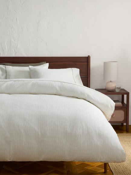 John Lewis Toulouse Pure Cotton Weave Duvet Cover Set - view 2, Green