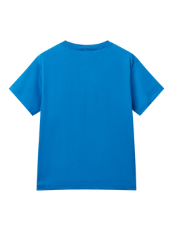 Benetton Kids' Cotton Logo Short Sleeve T-Shirt, Blue - view 2, Blue