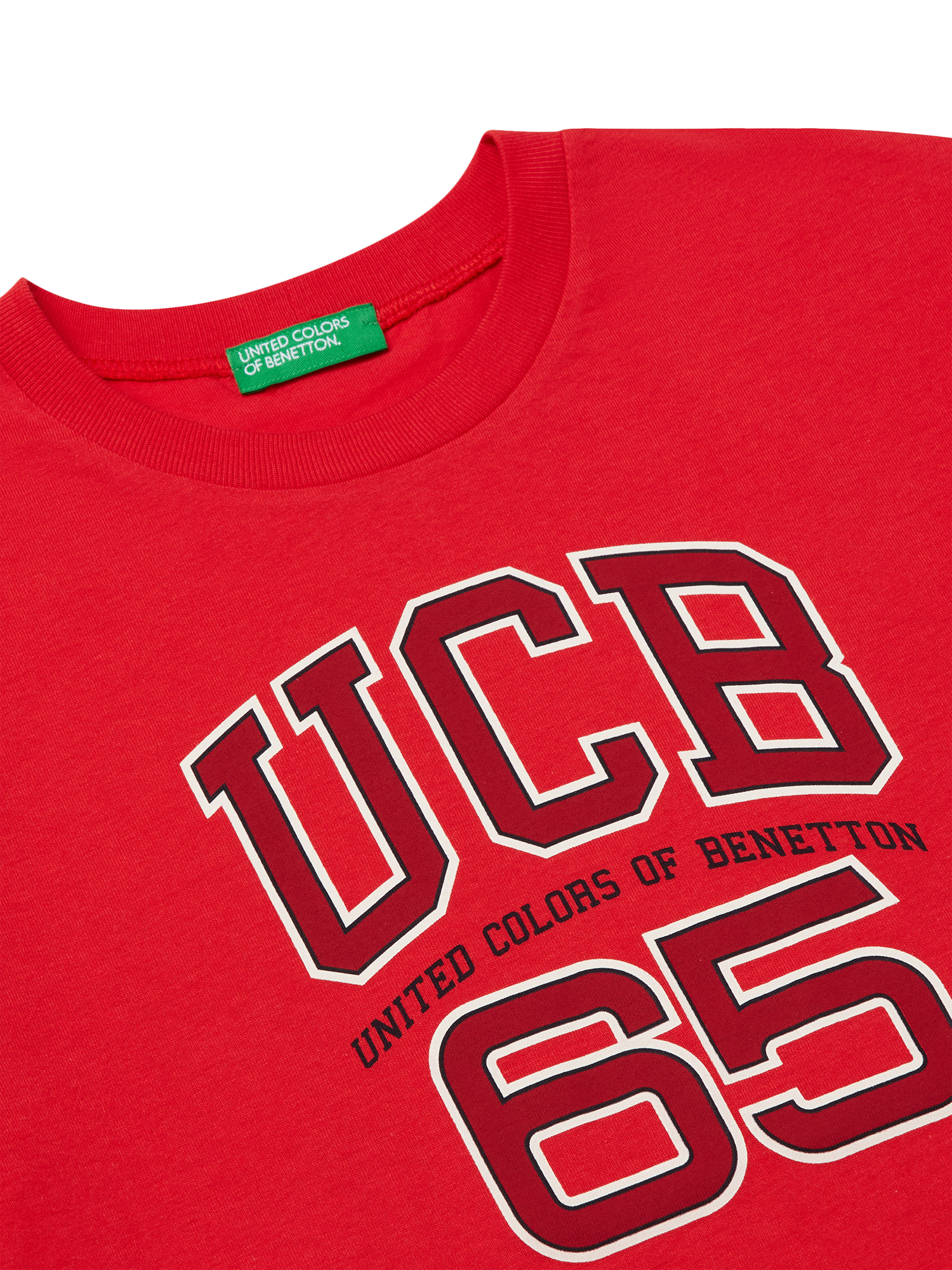 Product image 3 of 3, which shows Benetton Kids' Logo T-Shirt, Red, 6-7 years