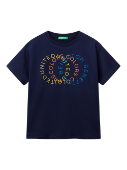 Benetton Kids' Logo T-Shirt, Night Blue, Night Blue