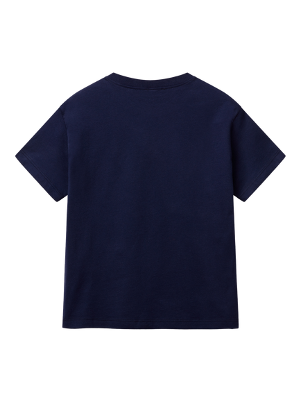 Benetton Kids' Logo T-Shirt, Night Blue - view 2, Night Blue