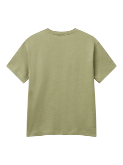 Benetton Kids' Logo T-Shirt, Olive Green - view 2, Olive Green