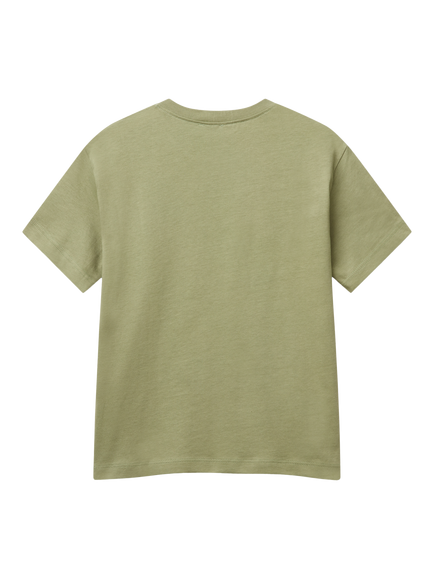 Benetton Kids' Logo T-Shirt, Olive Green - view 2, Olive Green