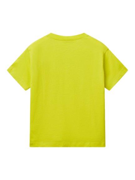 Benetton Kids' Cotton Crew Neck Short Sleeve T-Shirt - view 2, Lime