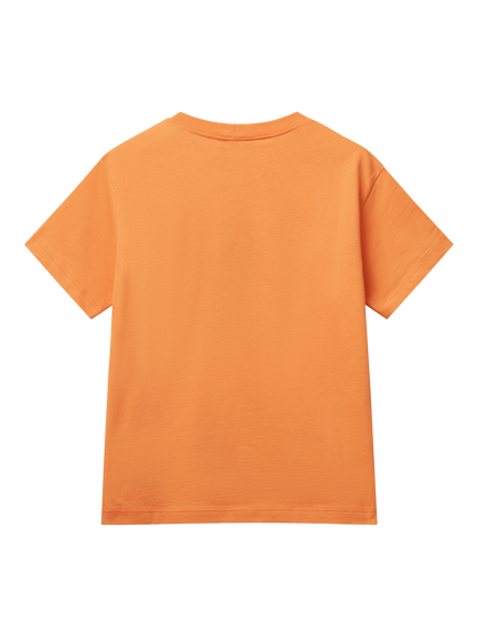 Benetton Kids' Logo T-Shirt, Apricot - view 2, Apricot