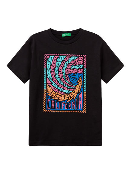 Benetton Kids' California T-Shirt, Black, Black