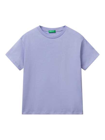 Benetton Kids' Cotton Short Sleeve T-Shirt, Periwinkle