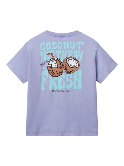 Benetton Kids' Cotton Short Sleeve T-Shirt - view 2, Periwinkle