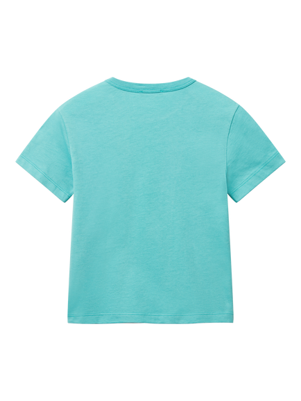 Benetton Kids' Pineapple T-Shirt, Teal Green - view 2, Teal Green