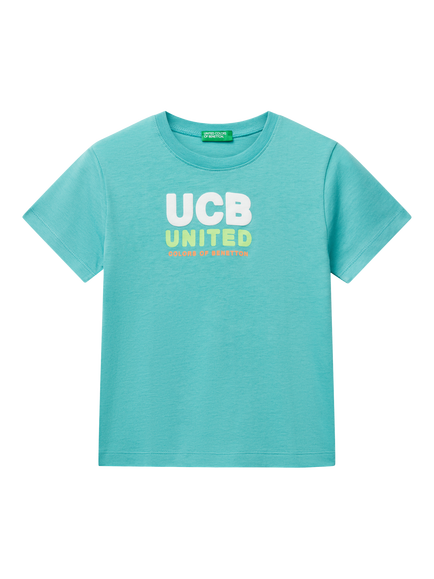 Benetton Kids' Logo T-Shirt, Teal Green, Teal Green