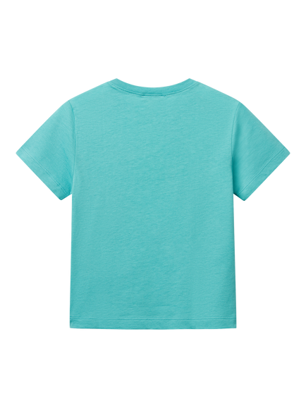Benetton Kids' Logo T-Shirt, Teal Green - view 2, Teal Green