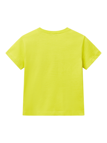 Benetton Kids' Logo T-Shirt, Lime - view 2, Lime
