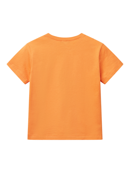 Benetton Kids' Logo T-Shirt, Apricot - view 2, Apricot