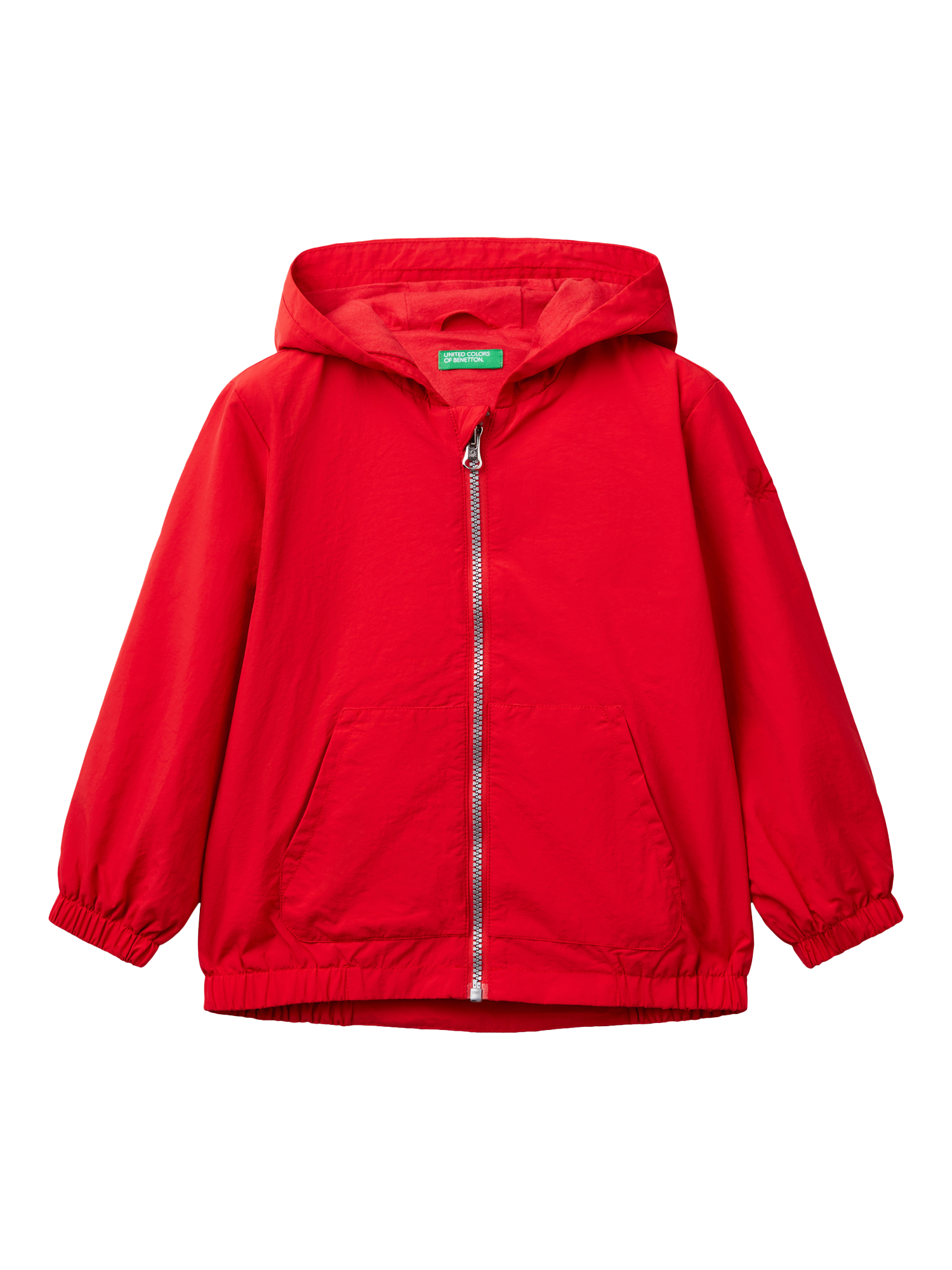 Product image 1 of 3, which shows Benetton Kids' Hooded Sports Jacket, Red, 18-24 months
