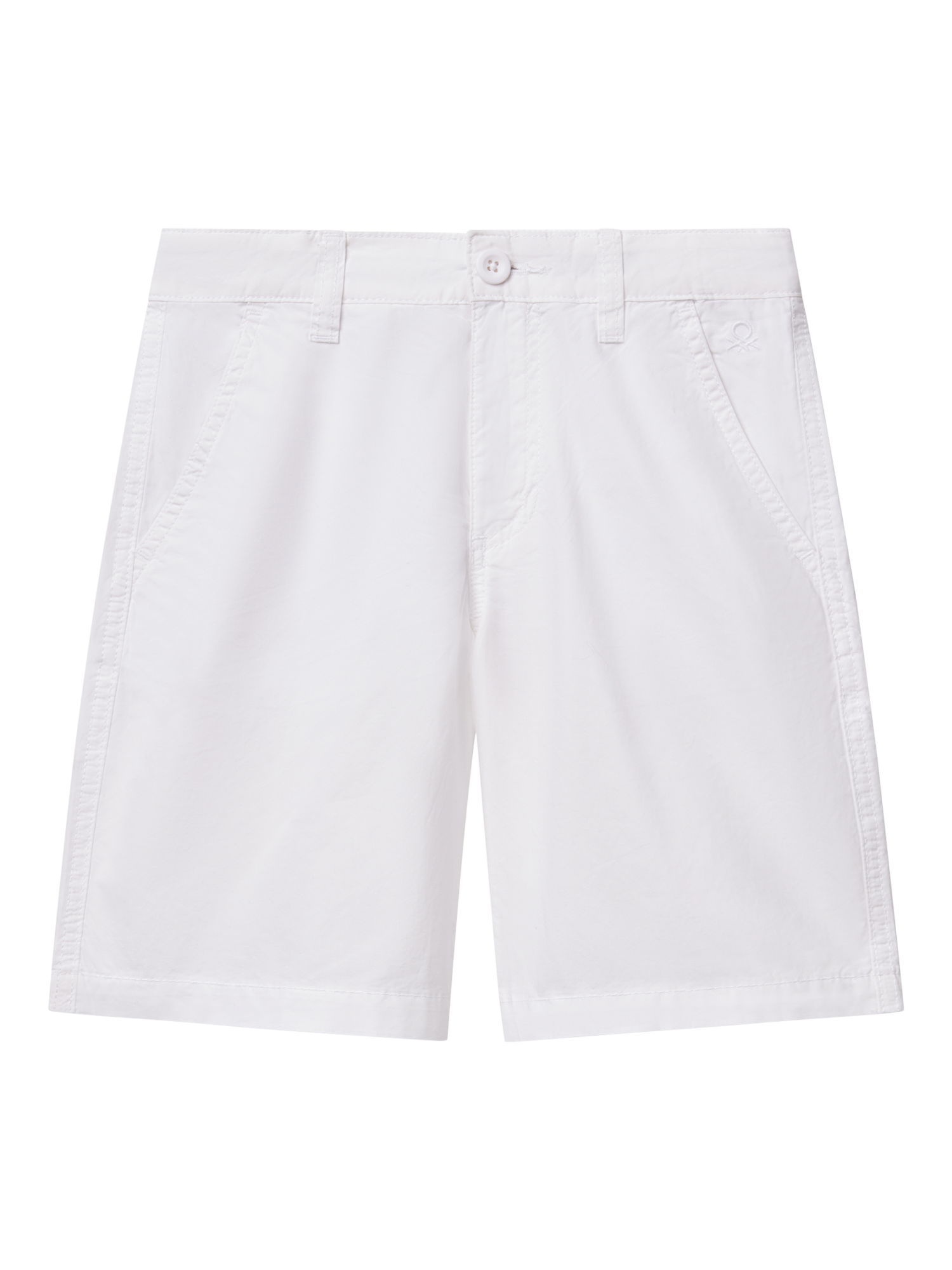 Benetton Kids' Bermuda Chino Shorts, Optical White