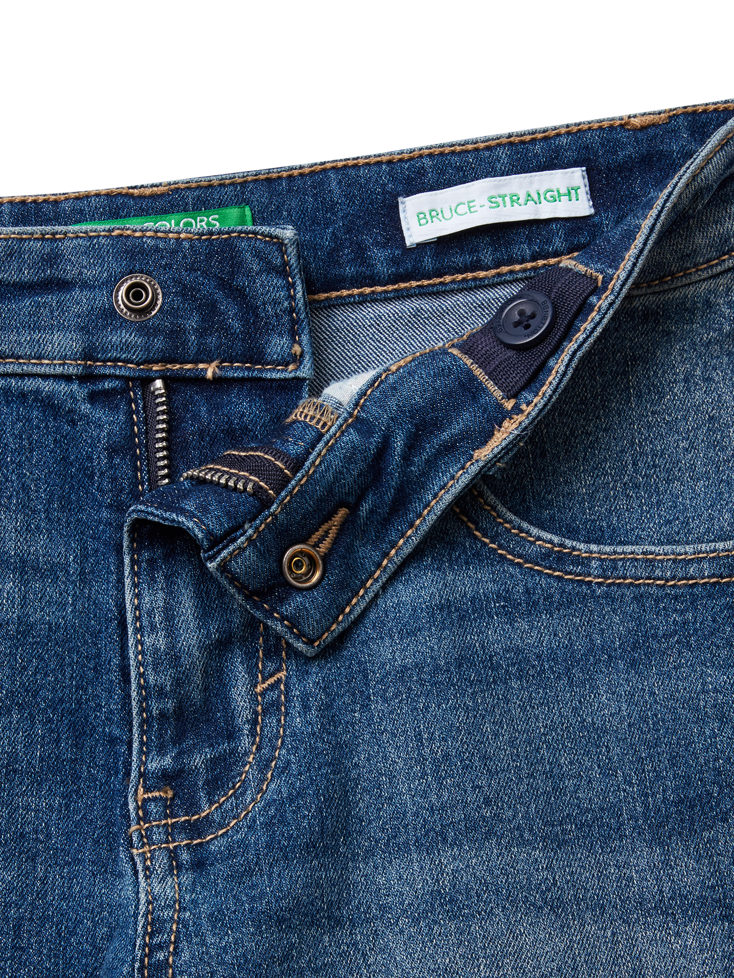 Product image 3 of 3, which shows Benetton Kids' Denim Shorts, Night Blue, 6-7 years