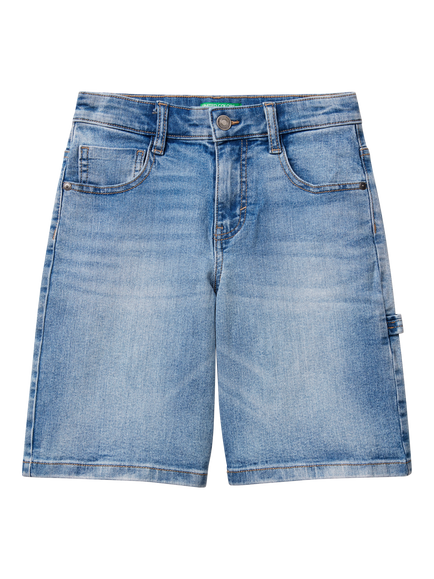 Benetton Kids' Denim Shorts, Blue, Blue