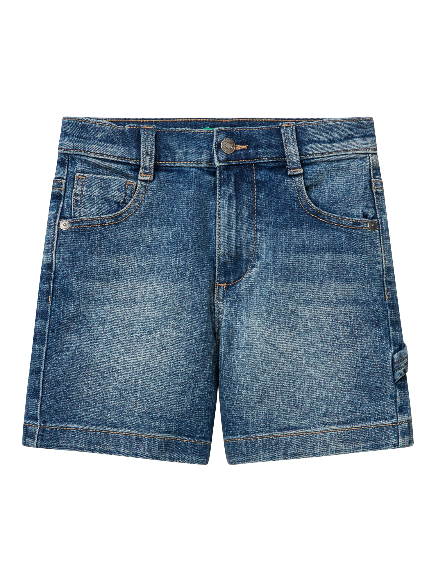 Product image 1 of 3, which shows Benetton Kids' Denim Shorts, Blue, 3-4 years
