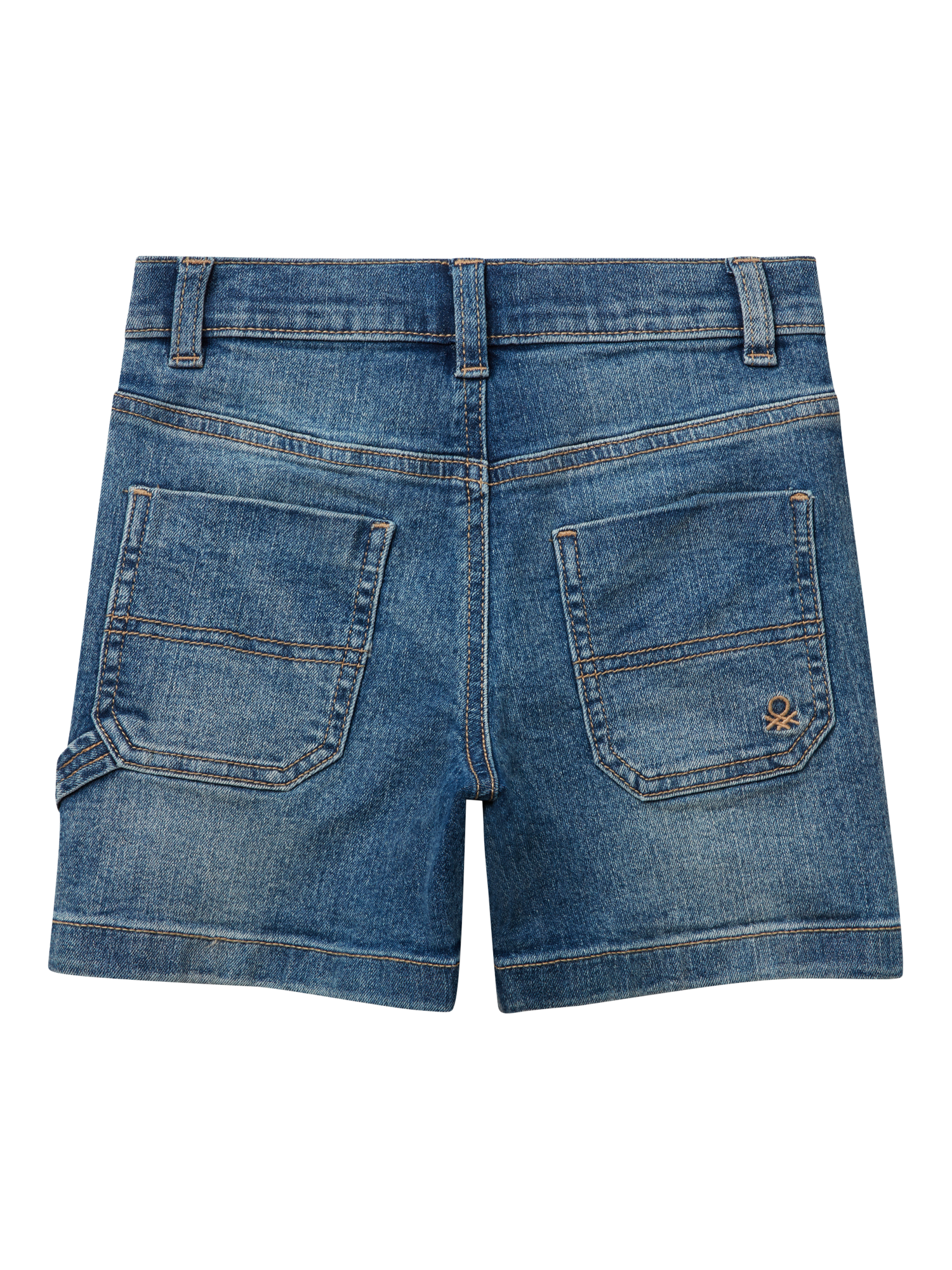 Product image 2 of 3, which shows Benetton Kids' Denim Shorts, Blue, 3-4 years