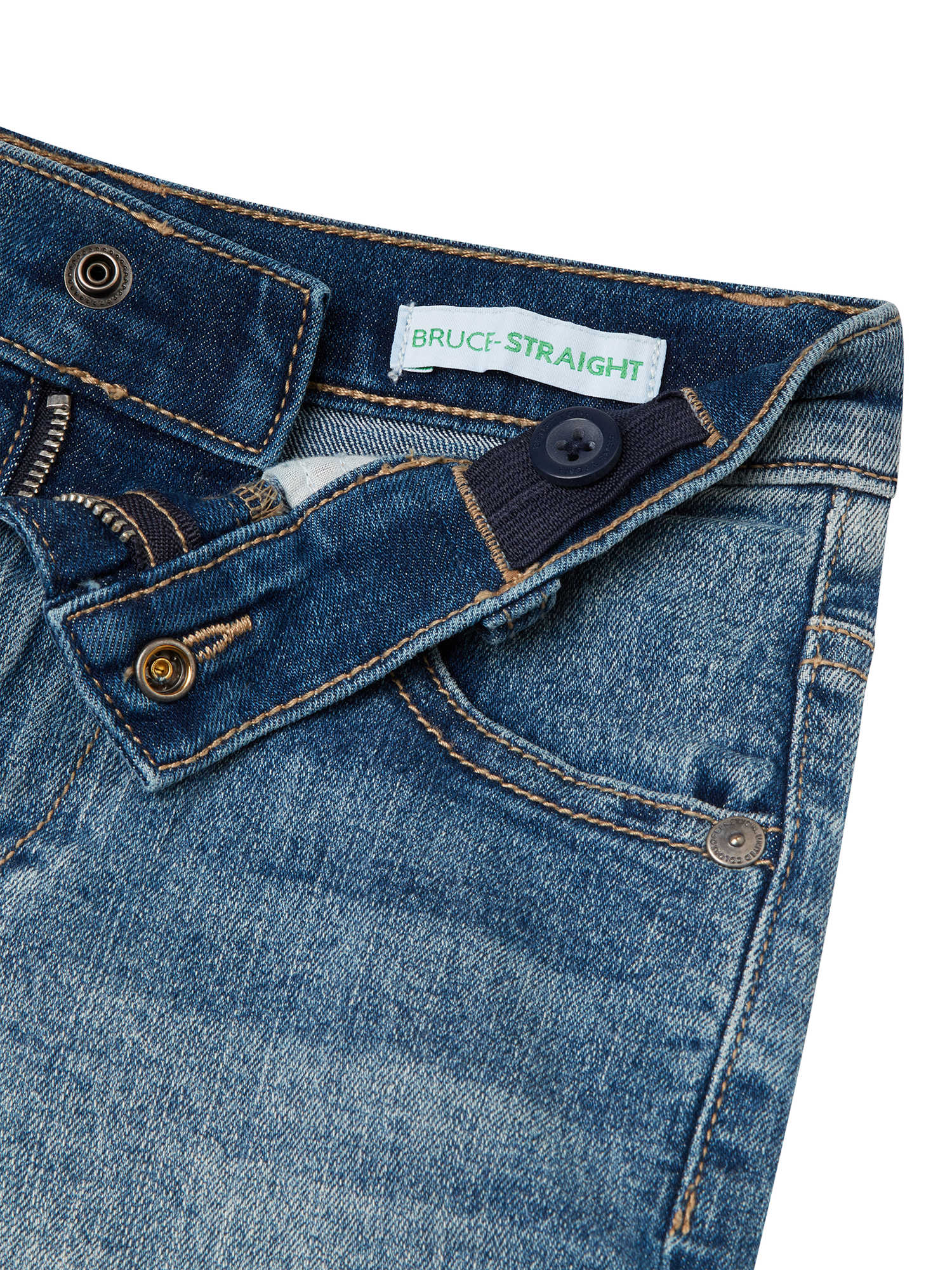 Product image 3 of 3, which shows Benetton Kids' Denim Shorts, Blue, 3-4 years