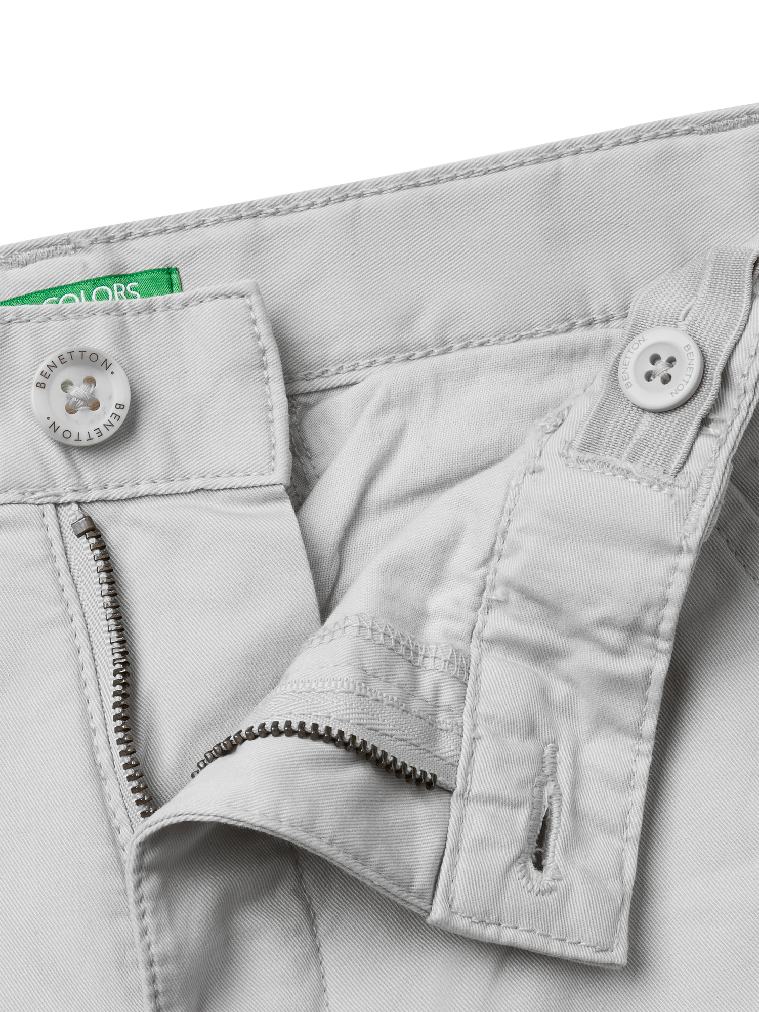 Product image 3 of 3, which shows Benetton Kids' Chino Trousers, Grey, 6-7 years
