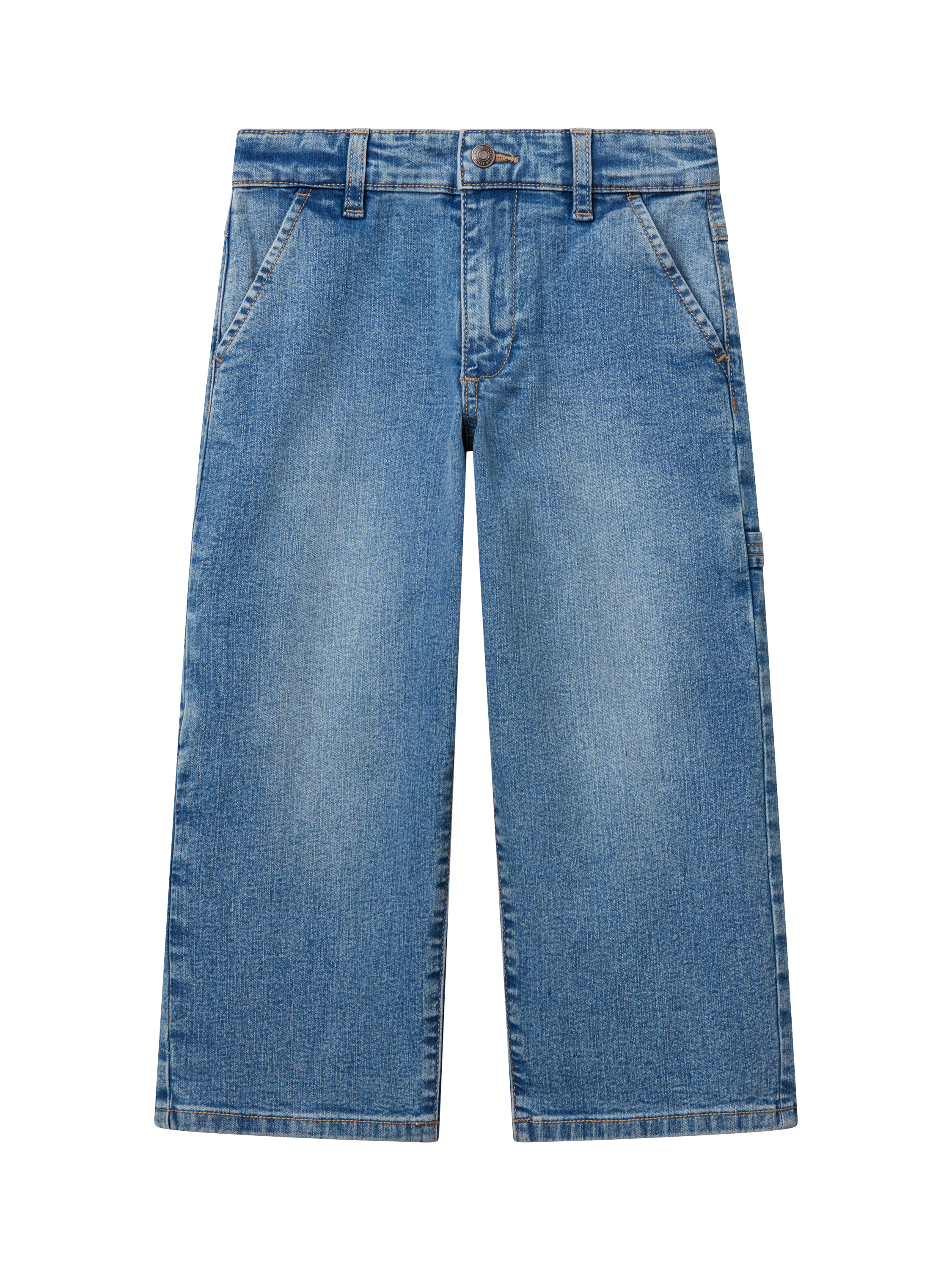 Product image 1 of 3, which shows Benetton Kids' Denim Worker Jeans, Blue, 4-5 years