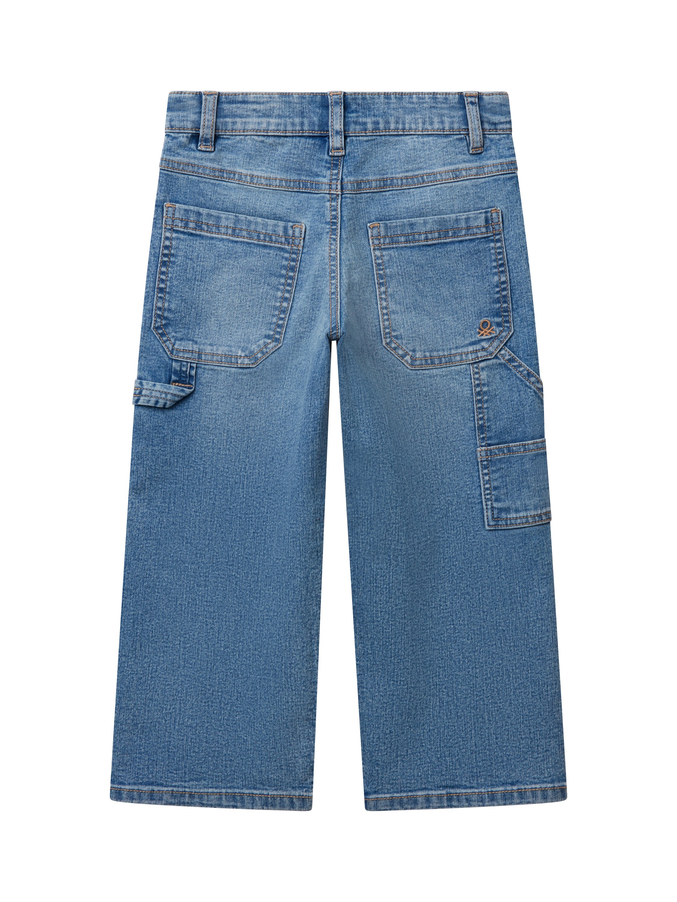 Product image 2 of 3, which shows Benetton Kids' Denim Worker Jeans, Blue, 4-5 years