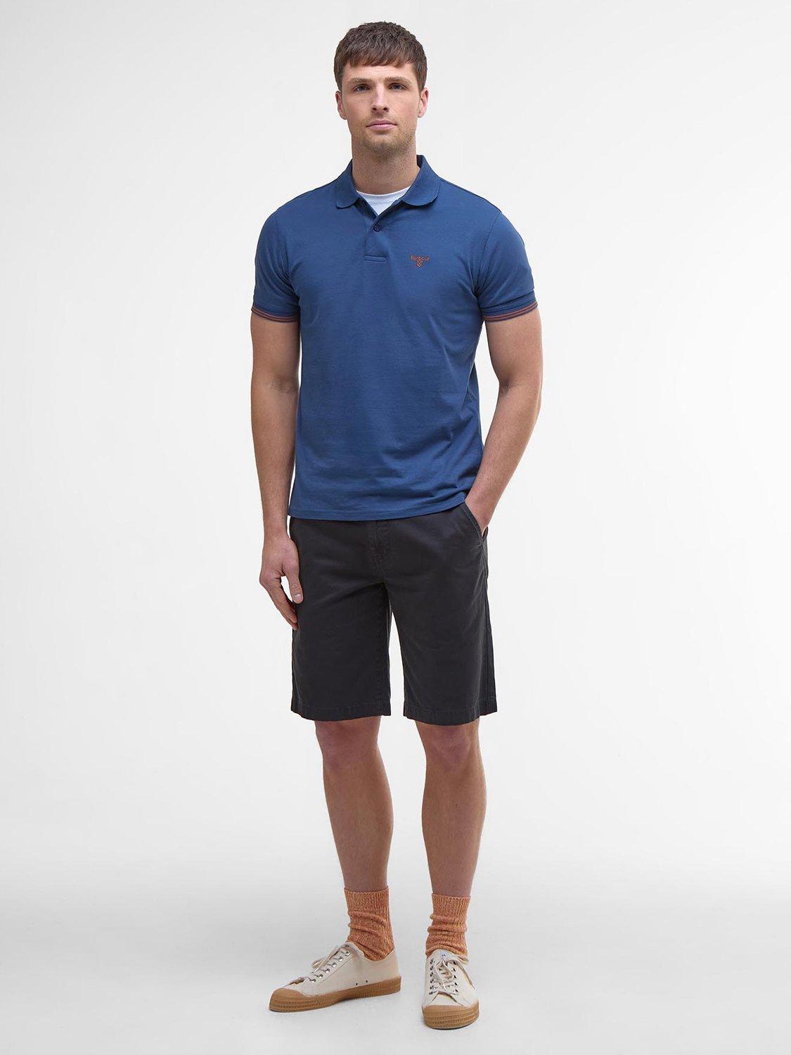 Product image 3 of 6, which shows Barbour Austwick Regular Fit Tipped Cotton Polo Shirt, Dark Denim, L