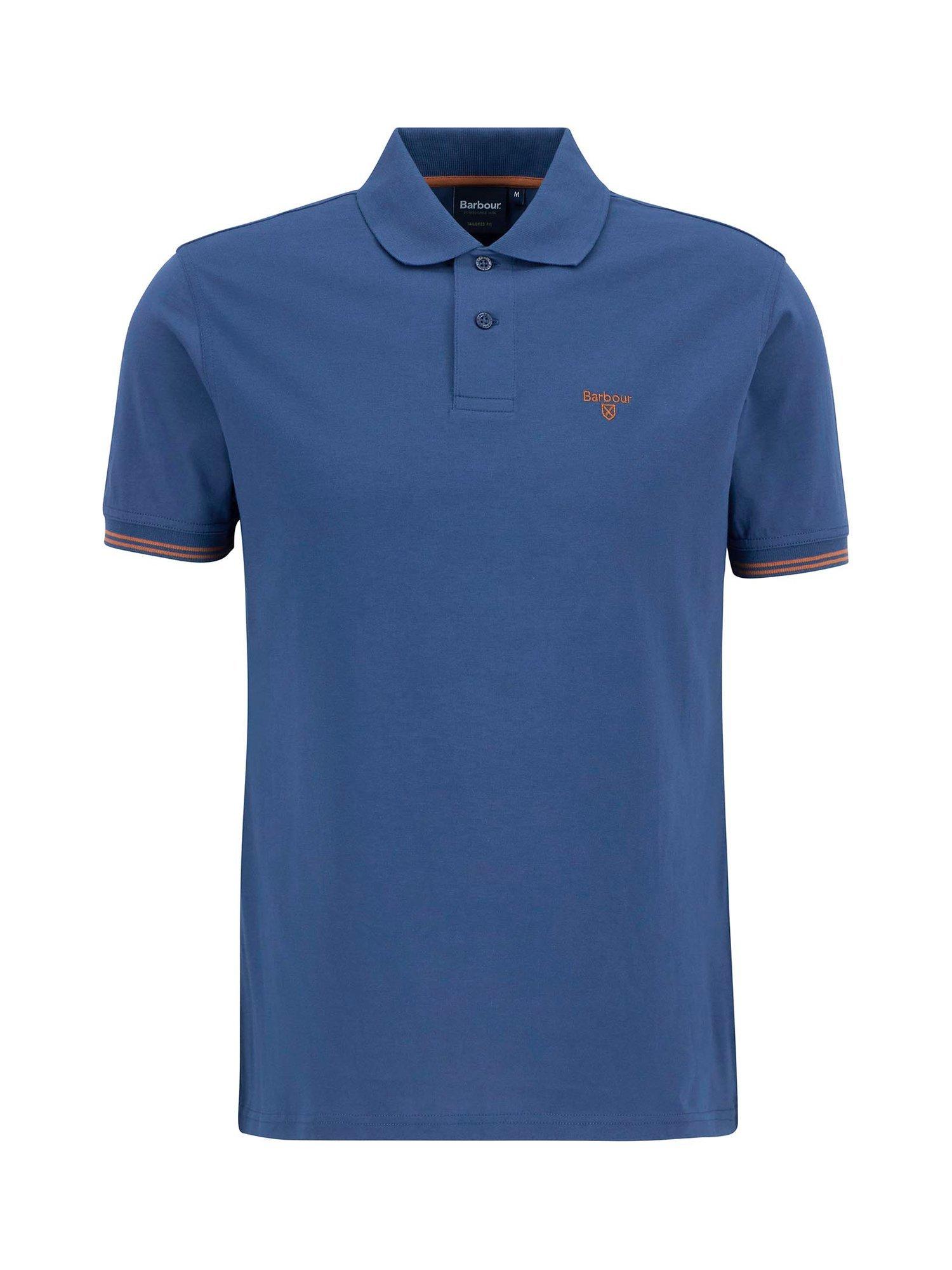 Product image 4 of 6, which shows Barbour Austwick Regular Fit Tipped Cotton Polo Shirt, Dark Denim, L