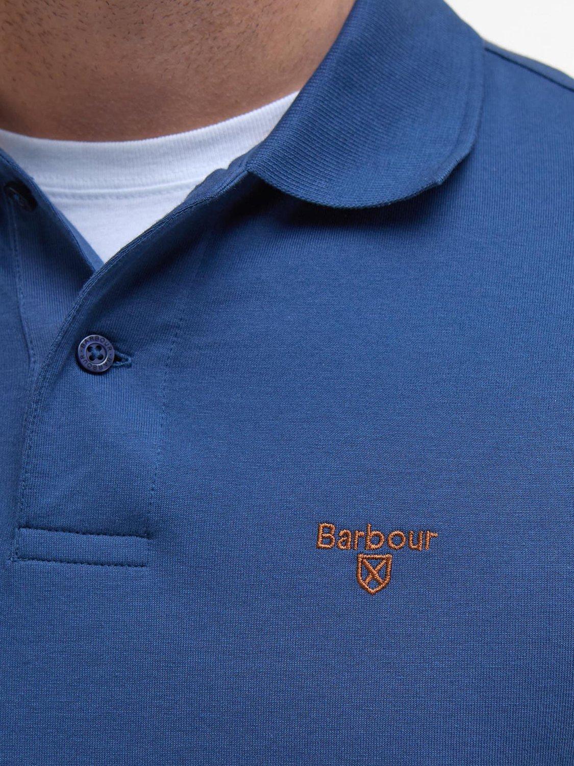 Product image 6 of 6, which shows Barbour Austwick Regular Fit Tipped Cotton Polo Shirt, Dark Denim, L