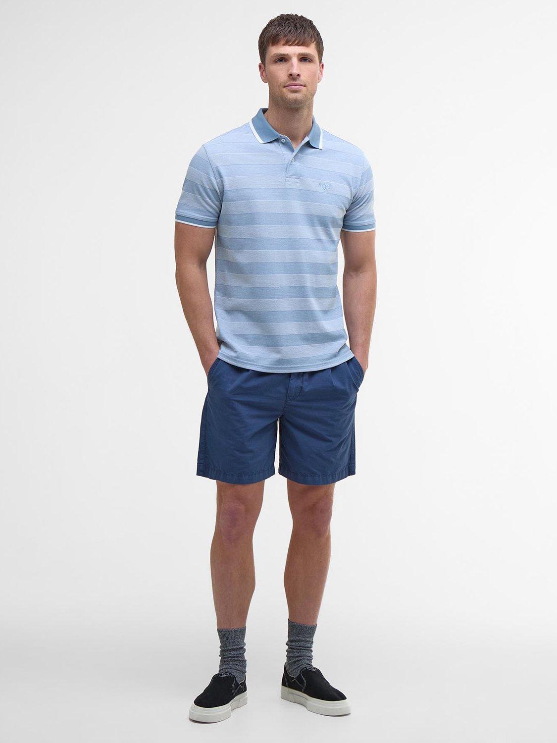 Product image 3 of 6, which shows Barbour Branton Cotton Polo Shirt, Bleached Blue, S