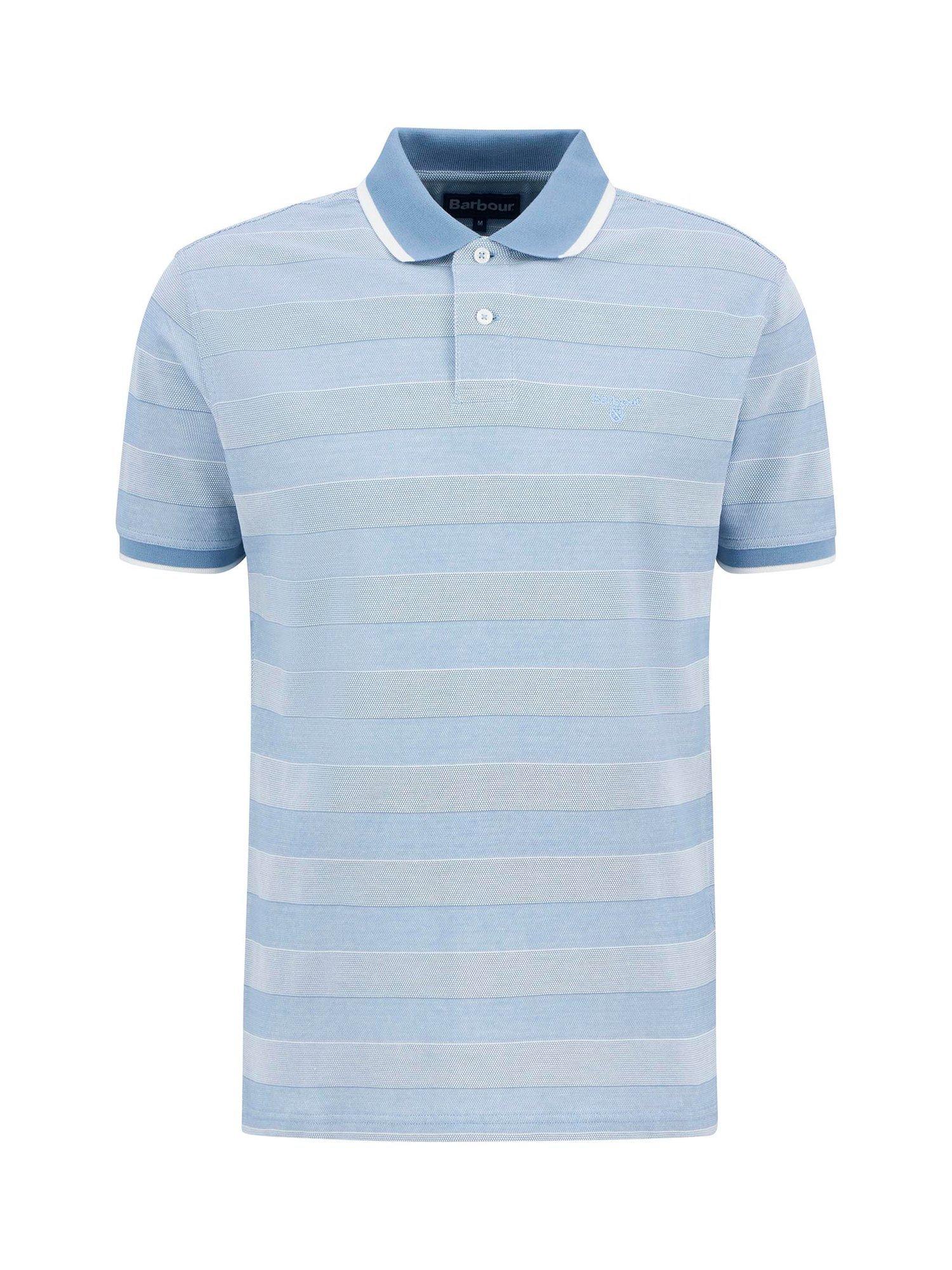 Product image 4 of 6, which shows Barbour Branton Cotton Polo Shirt, Bleached Blue, S