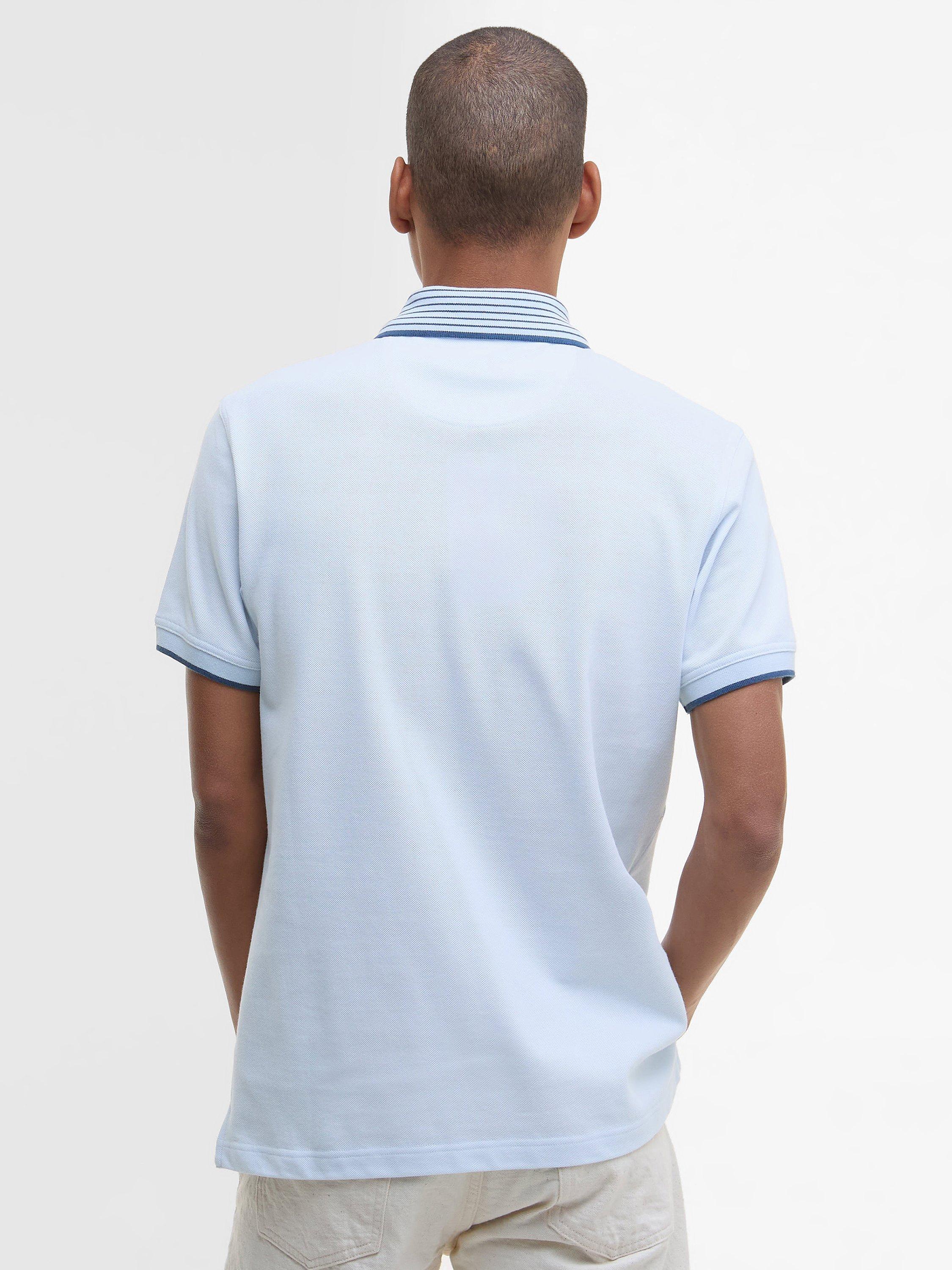 Product image 4 of 6, which shows Barbour Denwick Polo Shirt, Bleached Blue, M