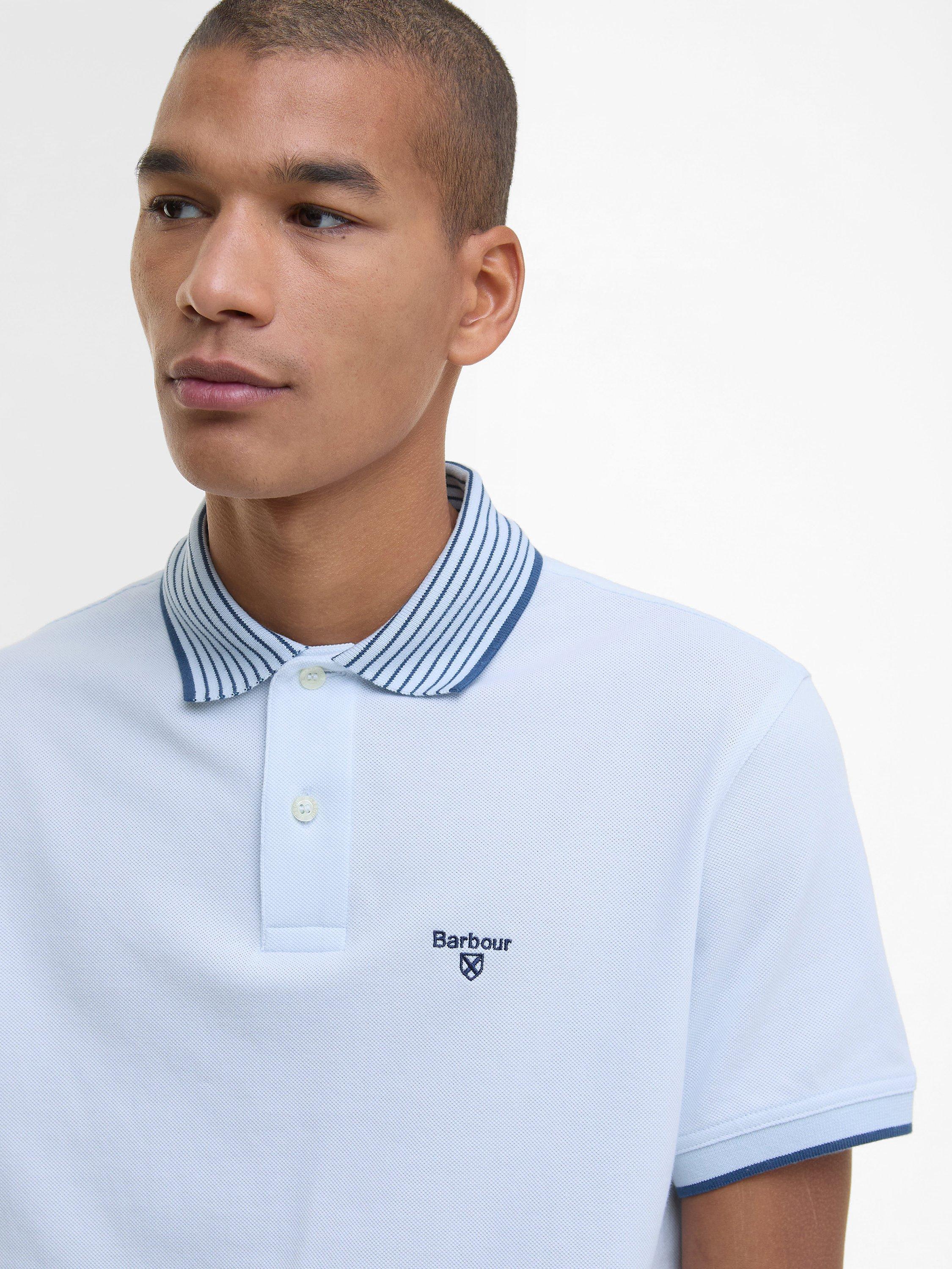 Product image 5 of 6, which shows Barbour Denwick Polo Shirt, Bleached Blue, M