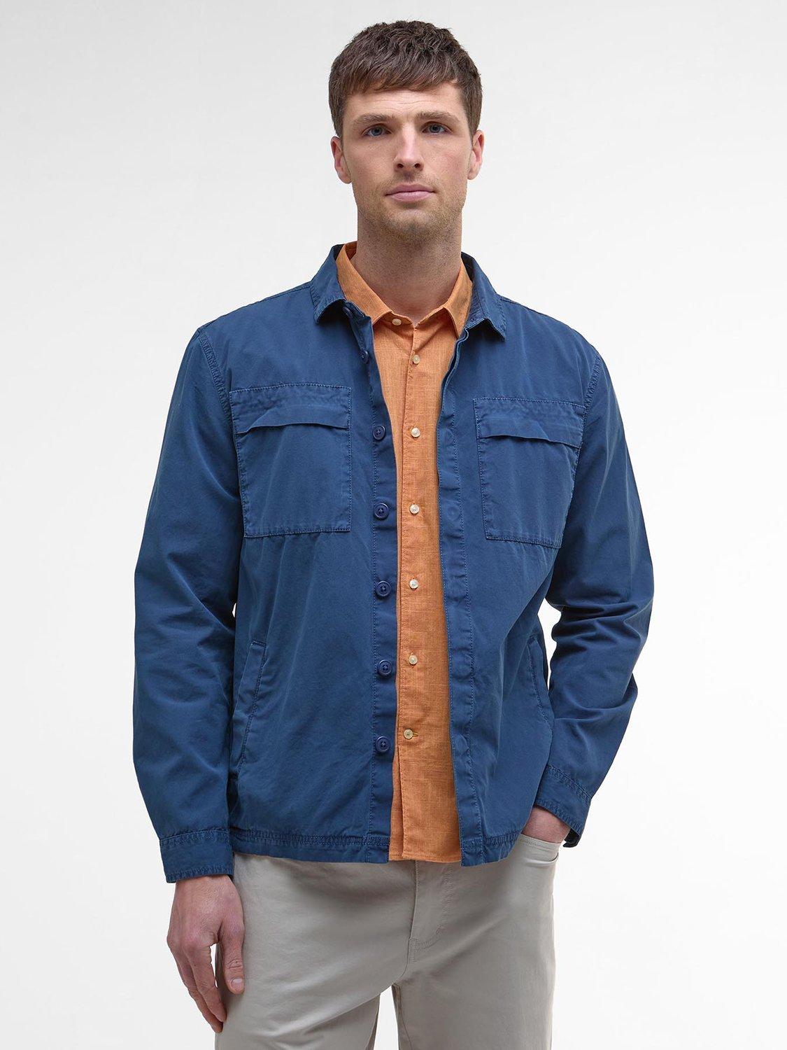 Product image 1 of 7, which shows Barbour Castlebay Cotton Regular Fit Overshirt, Dark Denim, L