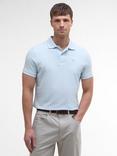 Barbour Cotton Regular Fit Short Sleeve Sports Polo Shirt, Bleached Blue