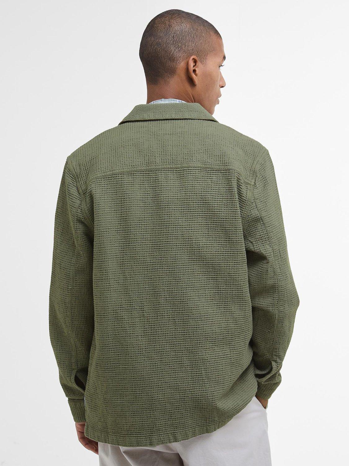 Product image 2 of 6, which shows Barbour Sandwood Waffle Overshirt, Light Moss, S