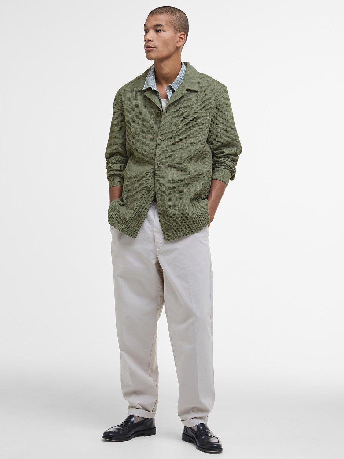 Product image 3 of 6, which shows Barbour Sandwood Waffle Overshirt, Light Moss, S