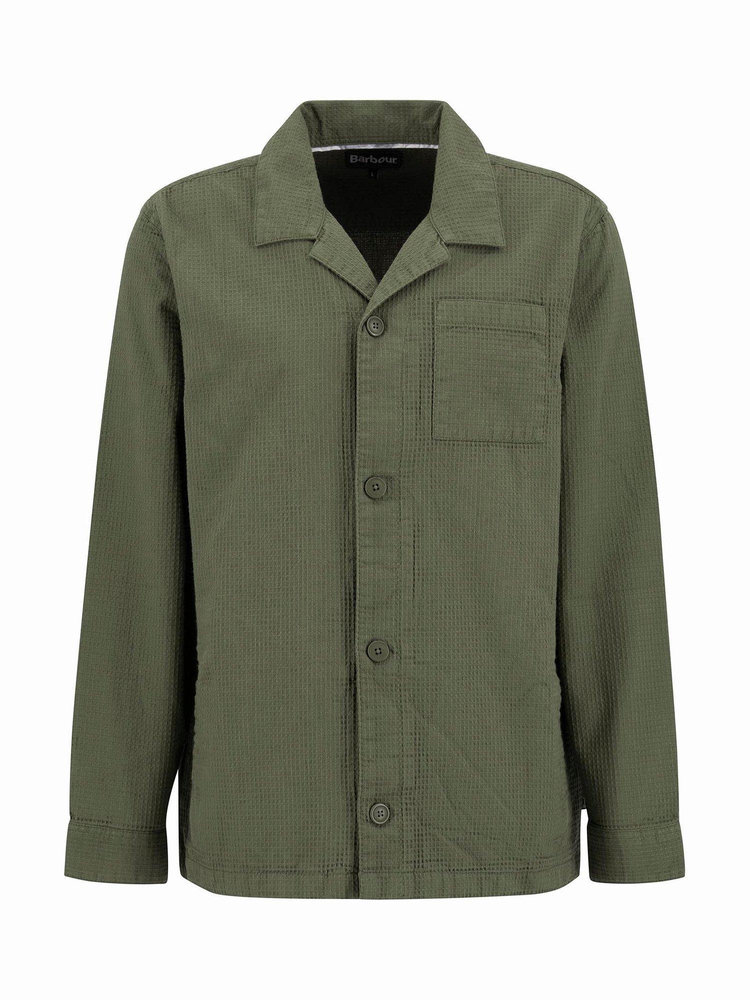 Product image 4 of 6, which shows Barbour Sandwood Waffle Overshirt, Light Moss, S