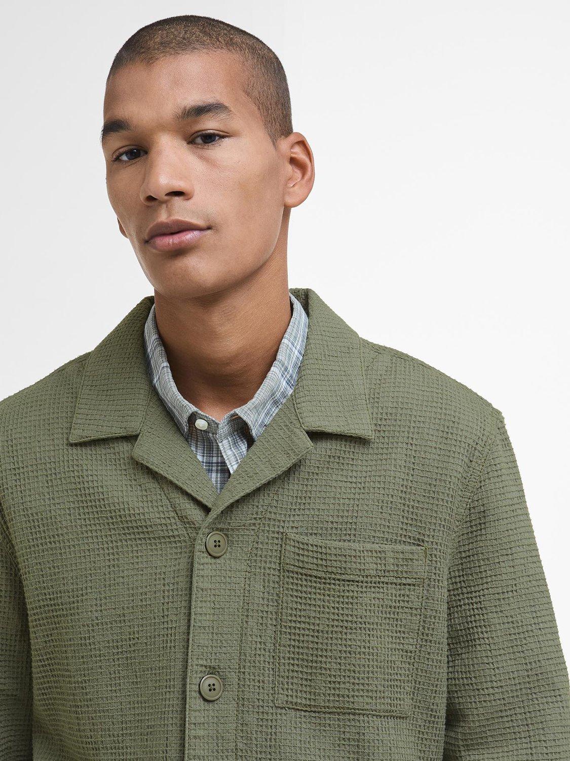 Product image 5 of 6, which shows Barbour Sandwood Waffle Overshirt, Light Moss, S