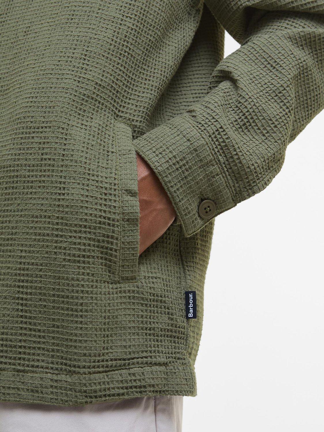 Product image 6 of 6, which shows Barbour Sandwood Waffle Overshirt, Light Moss, S