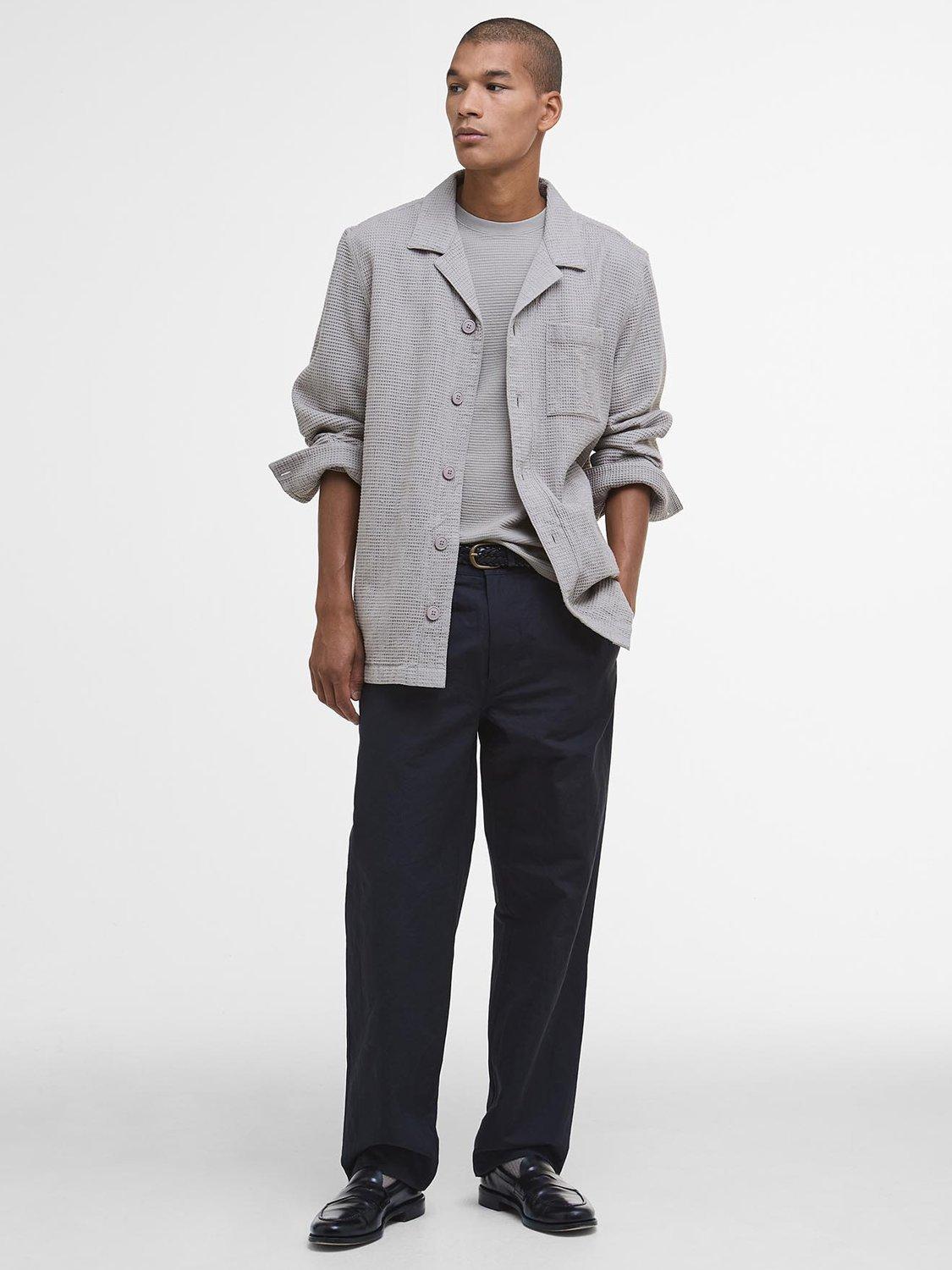 Product image 3 of 6, which shows Barbour Sandwood Waffle Overshirt, Concrete, L